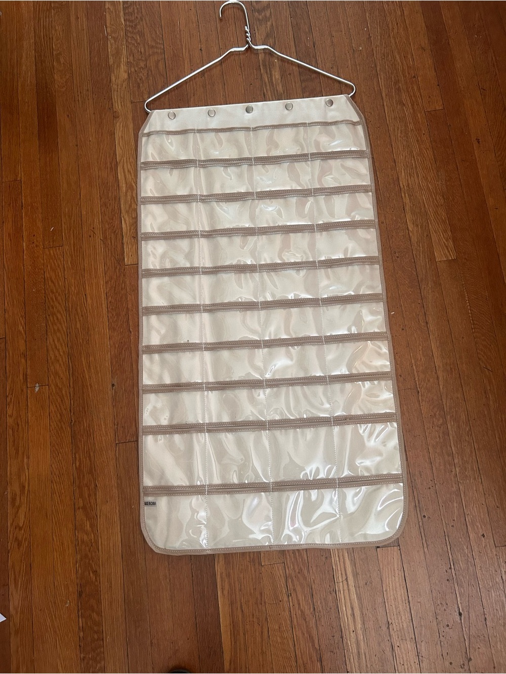 Hanging Over-the-Door Pocket Organizer - Cream 80 pocket organizer. 2 sided